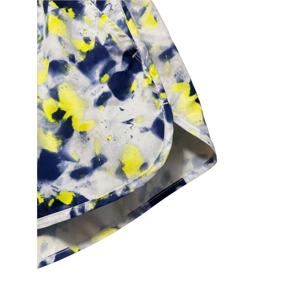 Athletic Works Running Shorts Womens S 4-6 Blue Yellow Excellent Tie Dye Pockets